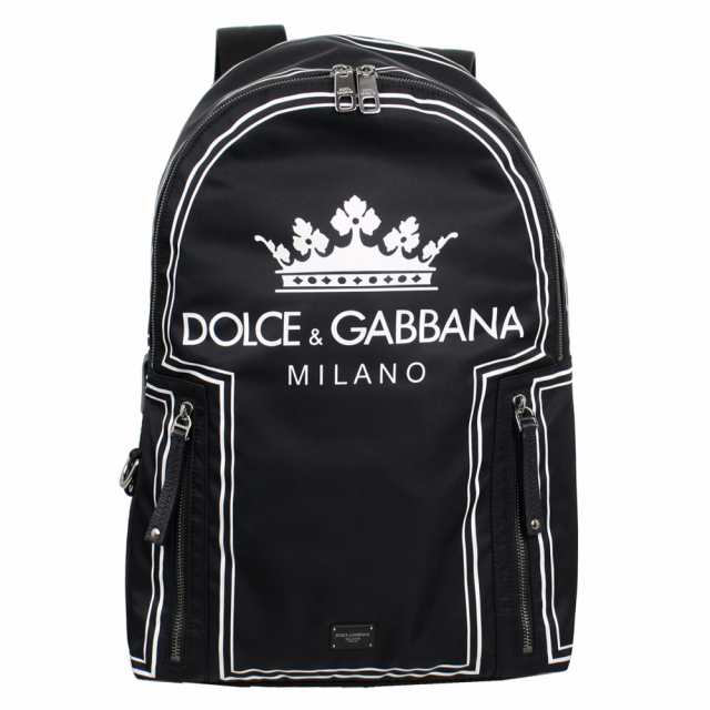 ドルチェ＆ガッバーナ バッグ メンズ レディース DOLCE＆GABBANA バックパック リュック クラウンロゴプリント ナイロン ブラック BM1482