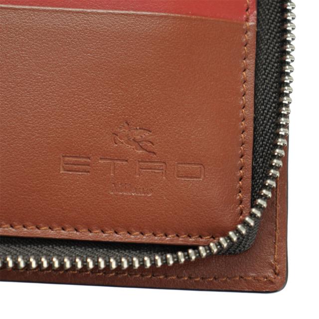 エトロ 財布 メンズ ETRO 二つ折り札入れ ストラップ付 ラウンド