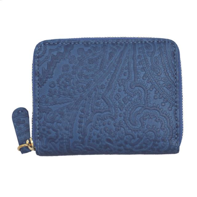 エトロ コインケース レディース ETRO 小銭入れ ペイズリー型押しレザー ブルー系 1N083 3965 7001の通販は 14,850円