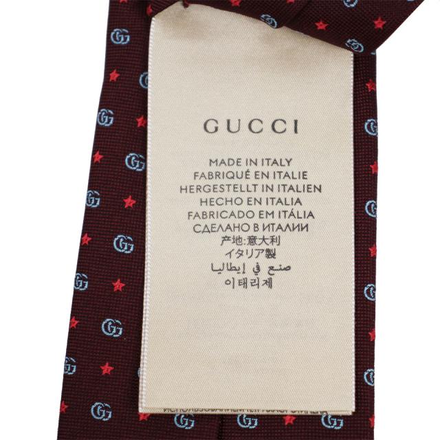 グッチ ネクタイ GG柄 スター シエナレッド 672466 4E002 6369 グッチ ネクタイ GUCCI シルク100% GG柄 スター シエナレッド