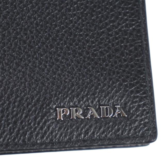 プラダ マネークリップ PRADA 財布 メンズ レザー ブラック/グレー