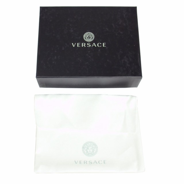 ヴェルサーチ 財布 メンズ VERSACE 二つ折り札入れ グレカ レザー ブラック/ブルー 1012221 1A08626 2BB60