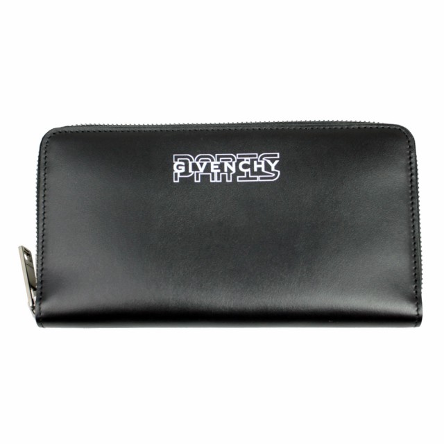 ジバンシー 財布 メンズ レディース GIVENCHY ラウンドファスナー長財布 ロゴ レザー ブラック/ホワイト BK600GK0S1 004