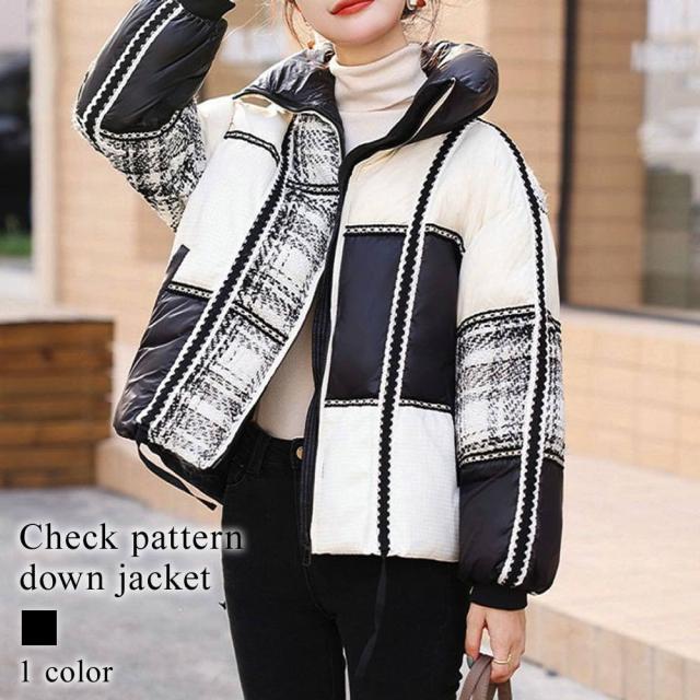 ダウンジャケット レディース チェック柄ダウンジャケット 人気  