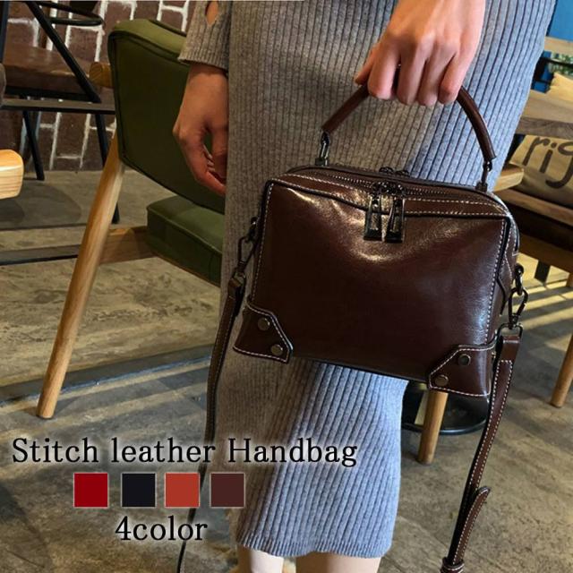 ハンドバッグ レディース ステッチレザーハンドバッグ 冬 トートバッグ レザー革 カジュアル ブランド 軽い 黒 ショルダーバッグ 本革 小さめ おしゃれ 春 ワンマイルバッグ 夏 人気 トート 斜めがけ ミニ 財布 ミニバッグ ミニトートバッグ ミニショルダーバッグ 秋の通販は 6,951円