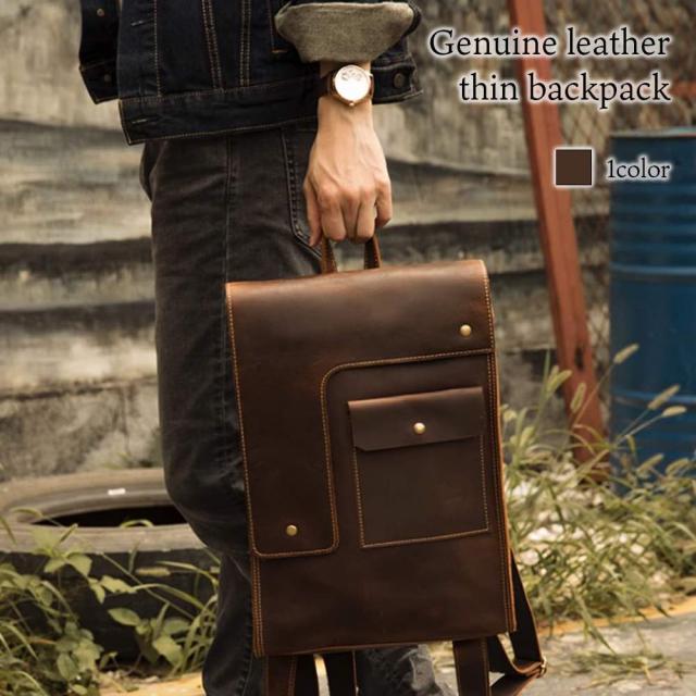 リュック メンズ 本革薄型リュック 40代 レザー 軽量 50代 A4 通勤 革 ビジネス 軽い 大容量 30代 旅行 おしゃれ ブランド 本革 皮 20代 安い 人気の通販は