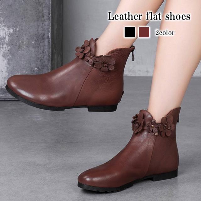 ブーツ レディース レザーフラットシューズ フロント ローヒール 4E 軽量 ヒール 夏 雨 きれいめ 本革 ウォーキング おしゃれ 靴 厚底 撥水 ロング 冬 ショート 兼用 レザー 軽い 秋 防水 春 滑らない スニーカー ミドル 歩きやすい ミドル丈 防寒 レースアップ 革の通販は 7,378円