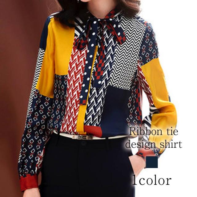 ブラウス レディース リボンタイデザインシャツ フリル ブランド きれいめ スーツ ワンピース 長袖 カットソー 冬 Tシャツ ノーアイロン 事務服 高品質 オフィス レース 黒 おしゃれ ボウタイ 春 シャツ シフォン カジュアル 安い 人気 秋 厚手 白 フォーマル 50代の通販は 15,539円