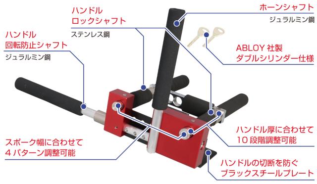 キタコ シリーズ最強 ハンドルロック〔KML-SS〕| KITACO レクサス ランドクルーザー ランクル 300 アルファード ヴェルファイア_17
