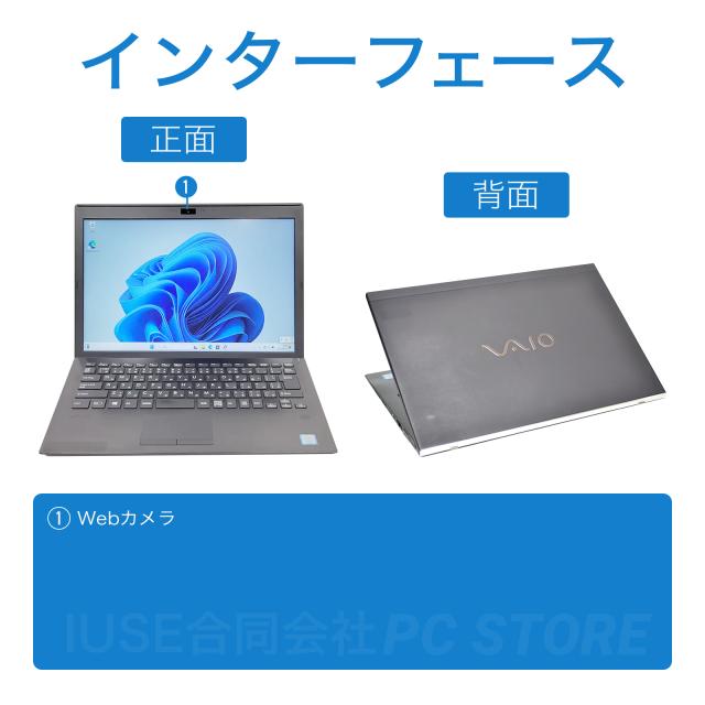 Windowsノート本体 VAIO i7 8550U 16GB VAIO Pro Webカメラ内蔵 PG(VJPG11シリーズ) 13.3型フルHD 軽量