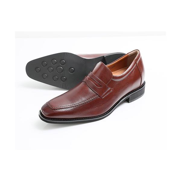 ビジネスシューズ スリッポン シークレットシューズ 牛革キップ