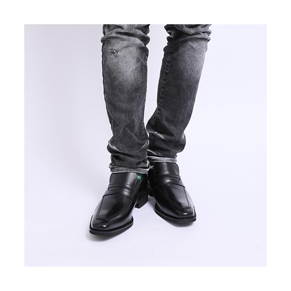 ビジネスシューズ スリッポン シークレットシューズ 牛革キップ