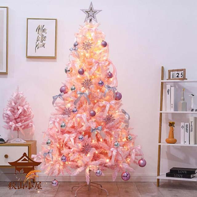 送料無料 ピンク クリスマスツリー 150cm クリスマス ツリー 組立式 LEDライト付き 北欧 クリスマスツリー イルミネーション付き オーナメント付き_2