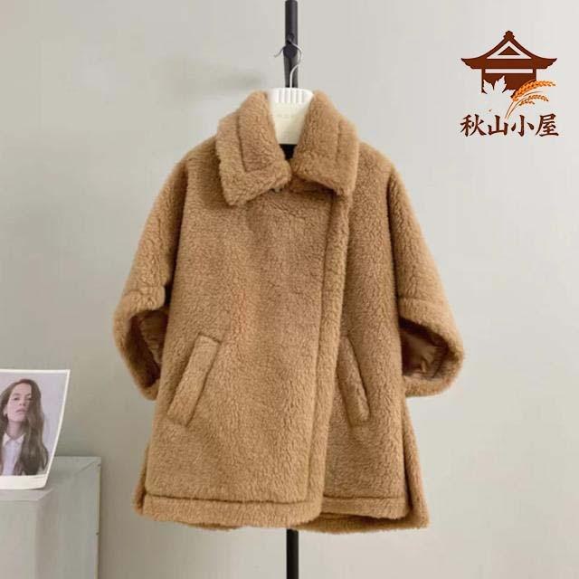 ケープ ケープコート アウター テディ ウールコート ファー マント