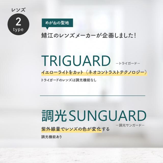 鯖江 サングラス トライガード 【レビューでポイント10%還元】 調光サングラス メガネ 眼鏡 薄い色 目に優しい UVカット メラニン抑制 メンズ レディース TRIGUARD クリアレンズ 高品質 白内障 術後 保護メガネ ブルーライトカット 花粉症 TR803 8351 1525 BV024 PB101_2