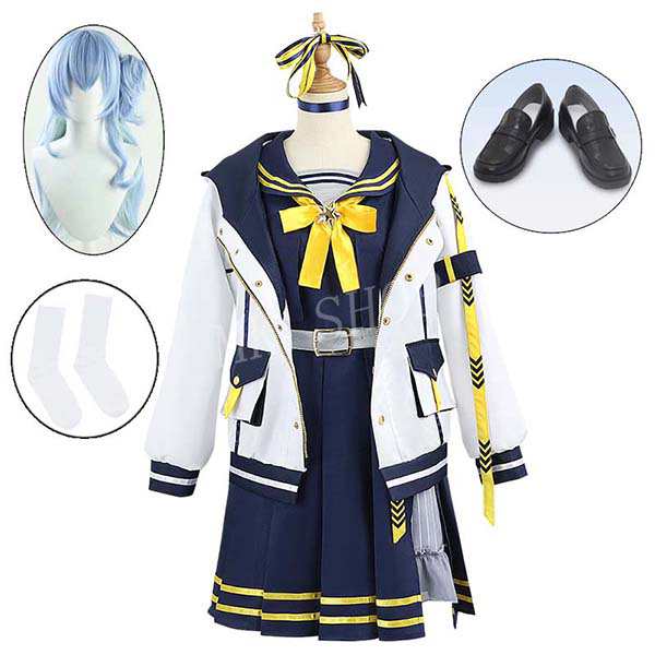 送料無料 バーチャルYouTuber　VTuber　ホロライブ　星街すいせい コスプレ 衣装 ウィッグ 靴 コスチューム cosplay イベント 演出服 アニメ変装 仮装 ハロウィンの通販は
