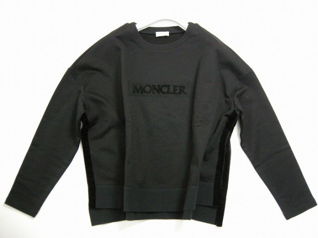 【MONCLER/モンクレール/オーバーサイズ スウェットシャツ】【レディース/2018-2019秋冬/AW/999/ブラック/黒/BLACK/BOX  LOGO/ボックスロ