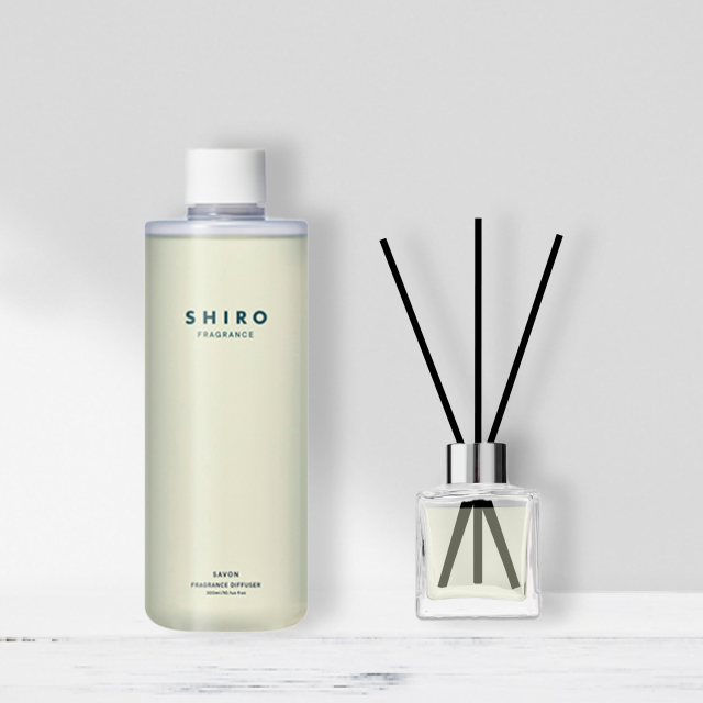 shiro シロ フレグランス ディフューザーリキッド 300ml オリジナルグラスベース 50ml スティック6本 セット サボン ホワイトリリー 全5