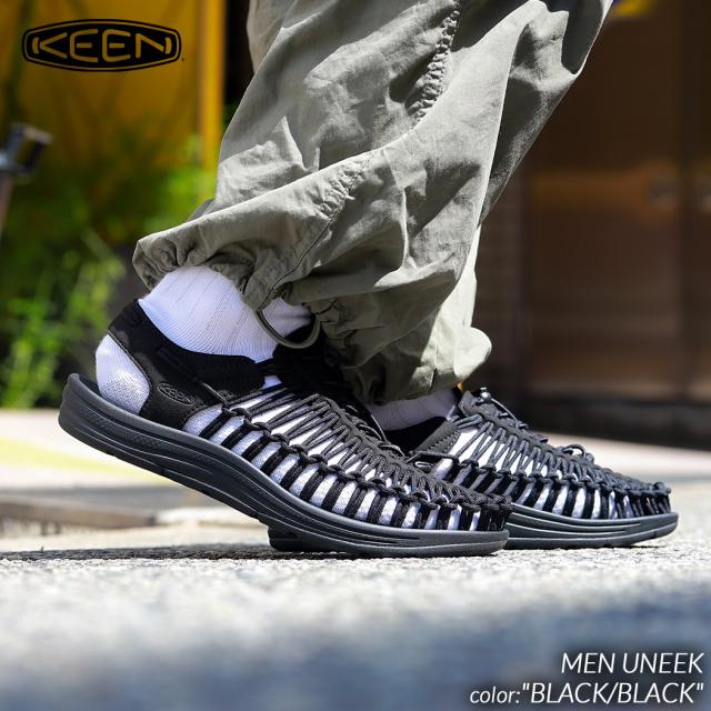 KEEN キーン メンズ ユニーク シューズ サンダル スニーカー MEN UNEEK BLACK/BLACK ( 黒 ブラック SANDAL 1014097 )