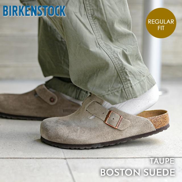 BIRKENSTOCK BOSTON SOFT FOOTBED SUEDE ( REGULAR FIT ) TAUPE ビルケンシュトック ボストン スエード サンダル メンズ ベージュ 60461