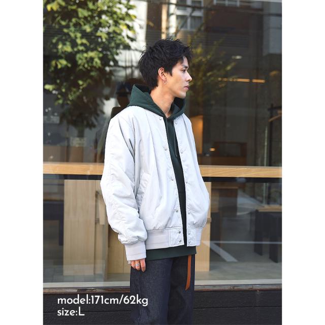 【美品】REIGNING CHAMP MA-1 ジャケット REIGNING CHAMP Nylon Taffeta Stadium Jacket GREY レイニング