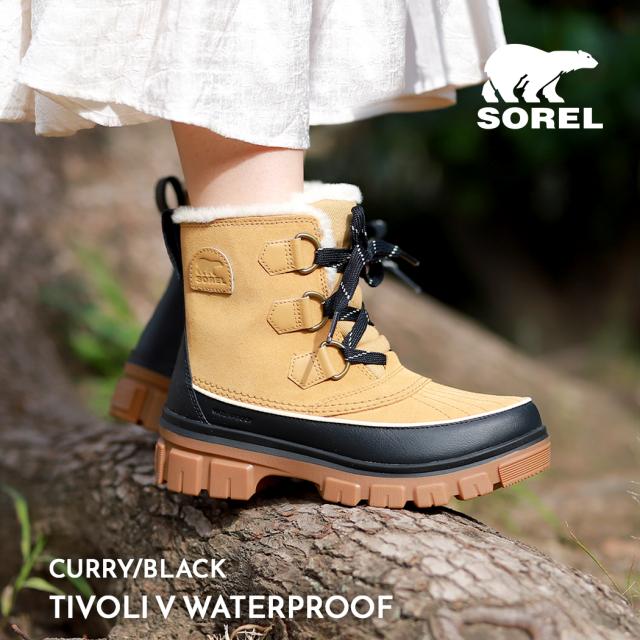 SOREL ソレル ティボリ5 ブーツ TIVOLI V WATERPROOF CURRY/BLACK ( 国内正規品 ベージュ キャメル レディース ウィメンズ BOOTS 防水 NL5113-373 )