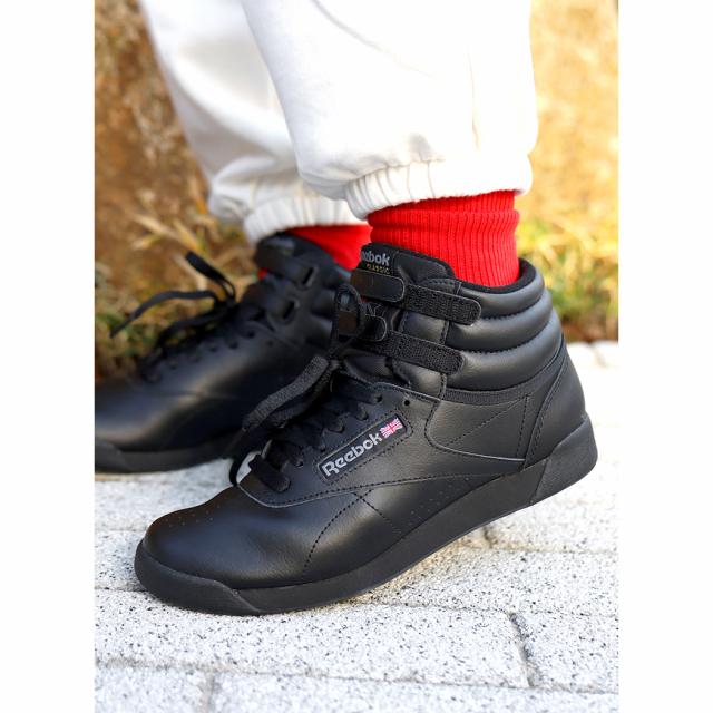 erieriブラック S REEBOK F/S HI BLACK リーボック フリースタイル ハイカット