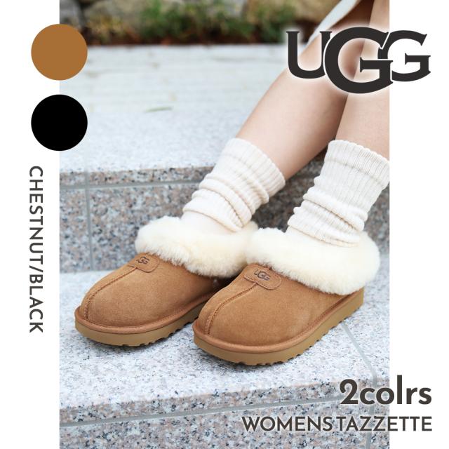 UGG アグ ウィメンズ タゼット サンダル スリッパ シューズ WOMENS TAZZETTE CHESTNUT BLACK レディース ( ファー 1134810 )の通販は
