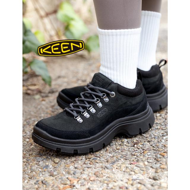 KEEN キーン KOSA OXFORD コーサ オックスフォード スニーカー ブーツ BOOTS BLACK ( ブラック 黒 厚底 レザースニーカー フィールドブーツ 1031310 )