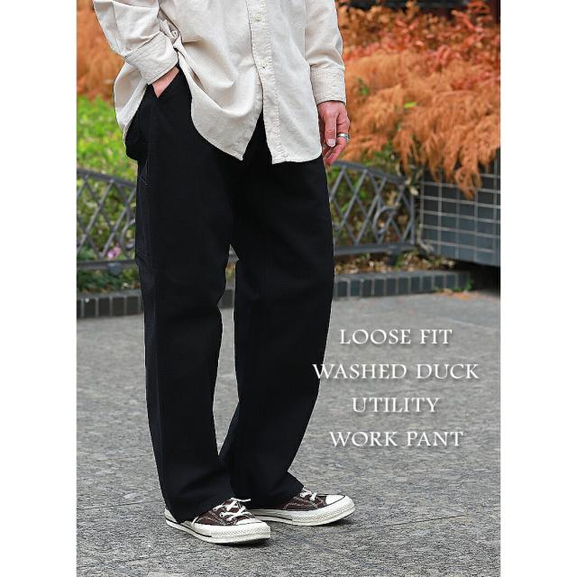 CARHARTT カーハート B11 ダック パンツ LOOSE FIT WASHED DUCK UTILITY WORK PANT BLACK ( 黒 ブラック ペインター メンズ BN0011 )