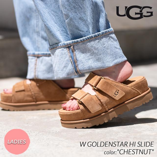 UGG W GOLDENSTAR HI SLIDE SANDAL CHESTNUT アグ ウィメンズ 