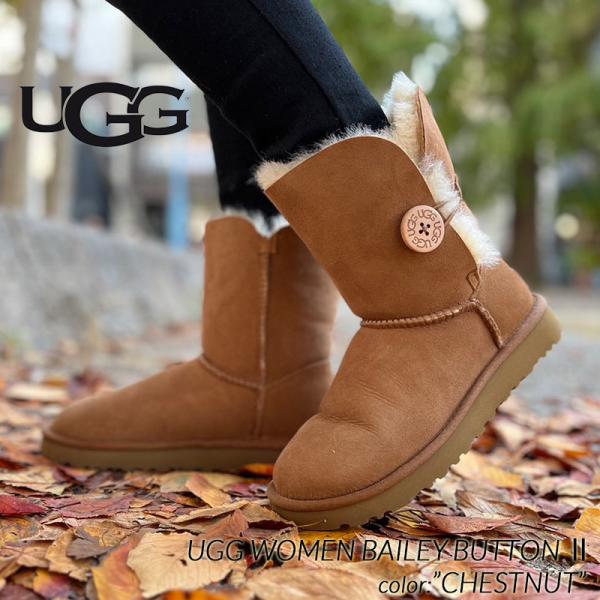 UGG WOMEN BAILEY BUTTON II CHESTNUT アグ ムートンブーツ ベイリー 