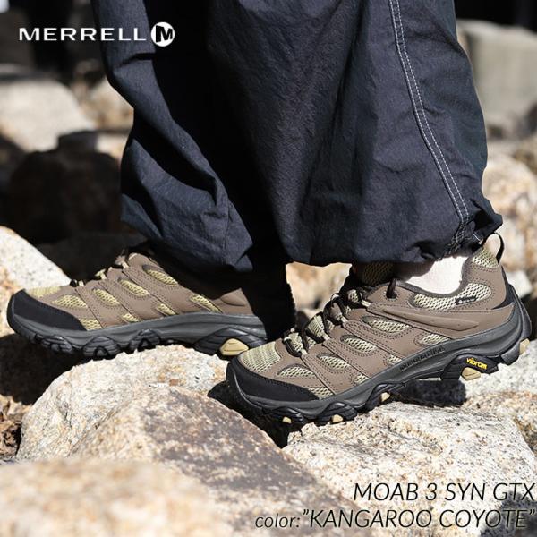 MERRELL MOAB 3 SYN GTX KANGAROO COYOTE メレル モアブ ミッド シューズ スニーカー ブーツ ( 国内正規品 ベージュ GORE-TEX ゴアテック J500247 )