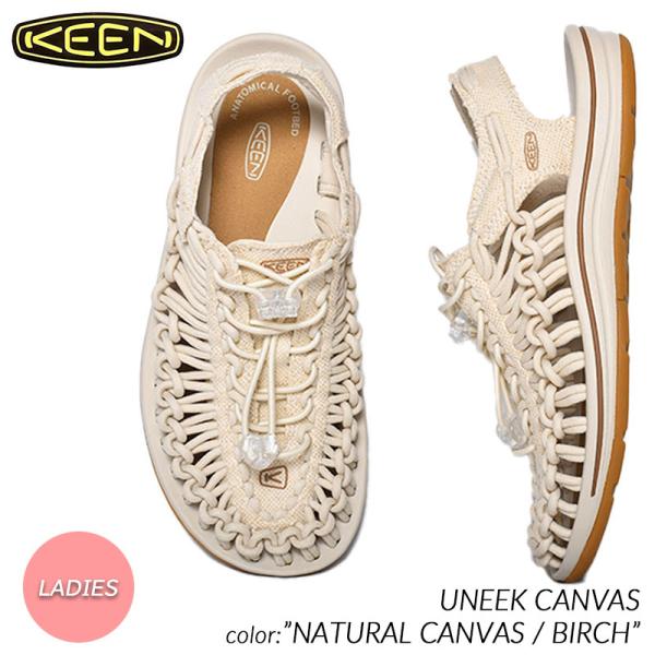 KEEN UNEEK CANVAS NATURAL CANVAS / BIRCH キーン ユニーク キャンバス スニーカー サンダル ( 白 ホワイト ベージュ BEIGE レディース ウィメンズ 1026231 )