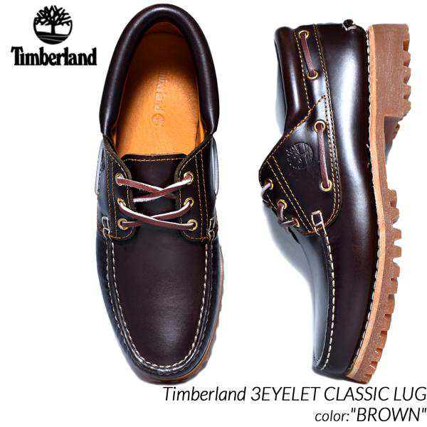 Timberland 3EYELET CLASSIC LUG BROWN ティンバーランド 3アイレット クラシック ラグ シューズ ブーツ ( ベージュ 茶 ブラウン メンズ