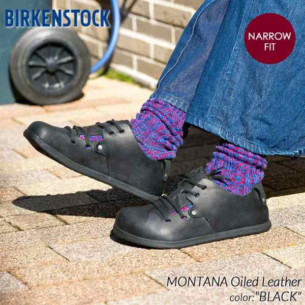 BIRKENSTOCK MONTANA Oiled Leather ( NARROW FIT ) BLACK ビルケンシュトック モンタナ レザー シューズ レディース レースアップ 19926