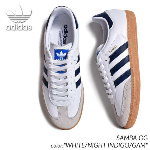 adidas SAMBA OG WHITE/NIGHT INDIGO/GAM アディダス サンバ スニーカー ( 白 ホワイト 紺 ガムソール メンズ レディース ウィメンズ IF3