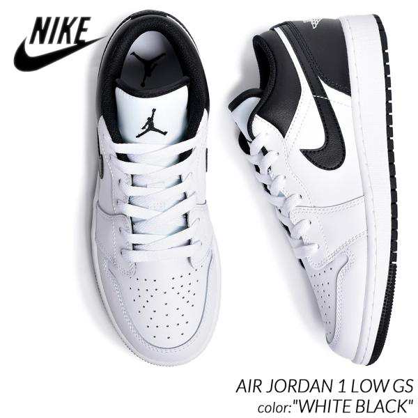 NIKE AIR JORDAN 1 LOW GS WHITE BLACK ナイキ エア ジョーダン ロー スニーカー ( 白 ホワイト 黒 レディース ウィメンズ 553560-132 )