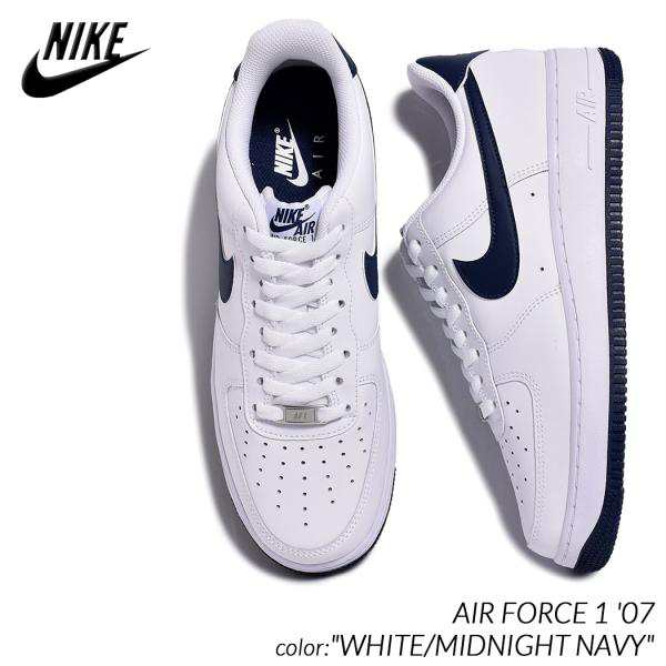 NIKE AIR FORCE 1 07 WHITE/MIDNIGHT NAVY ナイキ エアフォース ロー スニーカー ( 白 ホワイト 紺