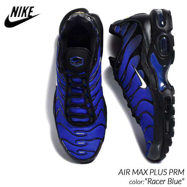 NIKE ナイキ エアマックス プラス スニーカー AIR MAX PLUS PRM Racer Blue ( 青 ブルー 黒 ブラック