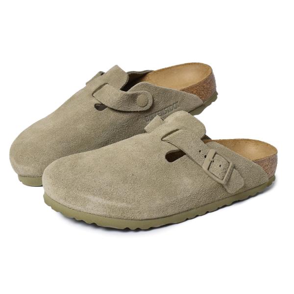 BIRKENSTOCK ビルケンシュトック ボストン スエード レディース サンダル BOSTON SUEDE ( NARROW FIT ) Faded Khaki カーキ 1025844_1