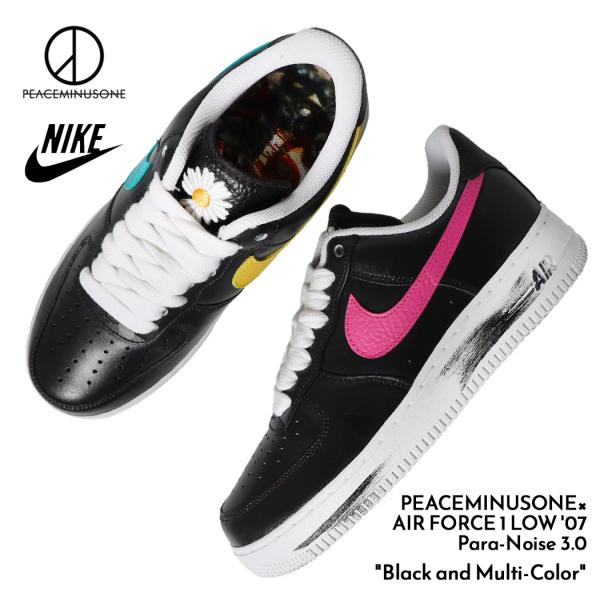 PEACEMINUSONE × NIKE ピースマイナスワン ナイキ エアフォース 1 スニーカー AIR FORCE 1 LOW 07 Para-Noise 3.0 Black ( メンズ G-DRAGON AQ3692-004 )