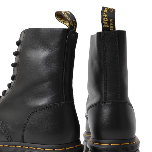 ブラックレースアップブーツ WITH BOUNCING SOLES 防滑ソール