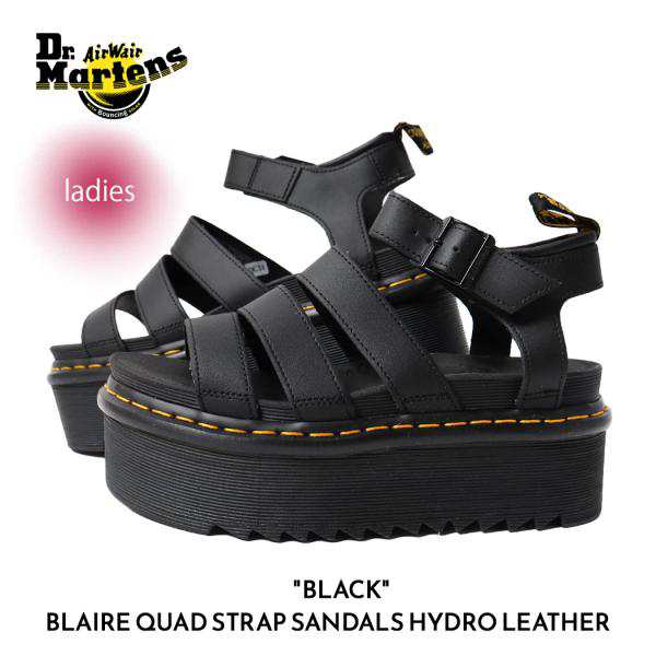 Dr.Martens ドクターマーチン ブレア クアッド レザー サンダル BLAIRE QUAD STRAP SANDALS HYDRO LEATHER BLACK 黒 ブラック 27296001の通販は