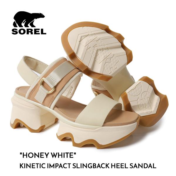 SOREL ソレル キネティック インパクト スリングバック ヒール サンダル KINETIC IMPACT SLINGBACK HEEL SANDAL HONEY WHITE ( NL4951-293 )