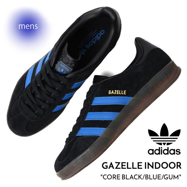adidas アディダス ガゼル インドア スニーカー GAZELLE INDOOR CORE BLACK/BLUE/GUM ( ガッツレー 黒 ブラック 青 ブルー メンズ JQ2692 )