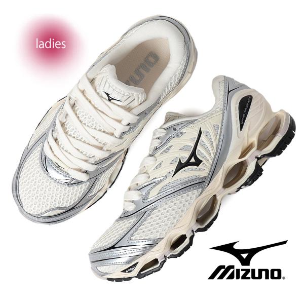 MIZUNO ミズノ ウェーブライダー スニーカー WAVE RIDER 10 CREAM SILVER ( 白 クリームト シルバー レディース ウィメンズ D1GA251101 )