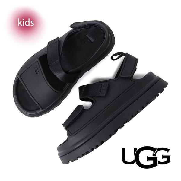 UGG アグ キッズ ゴールデングロウ サンダル スライド K GOLDENGLOW BLACK ( 黒 ブラック ガールズ girls 厚底 ストラップ 1152813K )