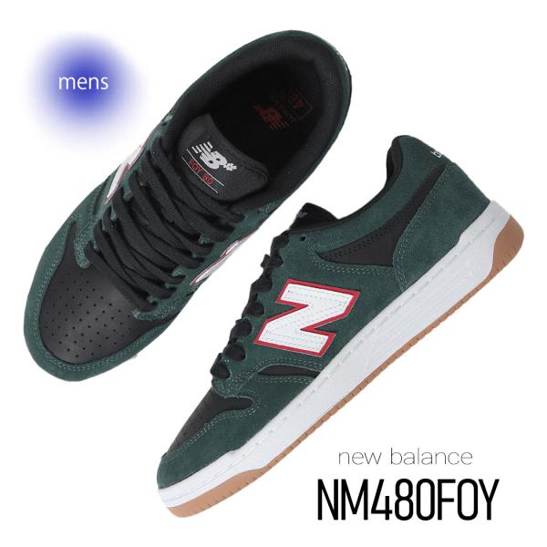 海外限定 NEW BALANCE ニューバランス 480 ヌメリック スニーカー NUMERIC NM480FOY GREEN BLACK ( 日本未発売 緑 グリーン 黒 ブラック SKATE スケート )