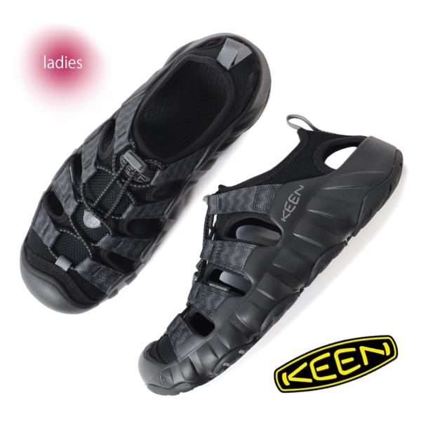 KEEN キーン レディース ハイパーポート シューズ サンダル WOMEN HYPERPORT H2 BLACK/STEEL GREY ( 黒 ブラック SANDAL 水陸両用 1028657 )